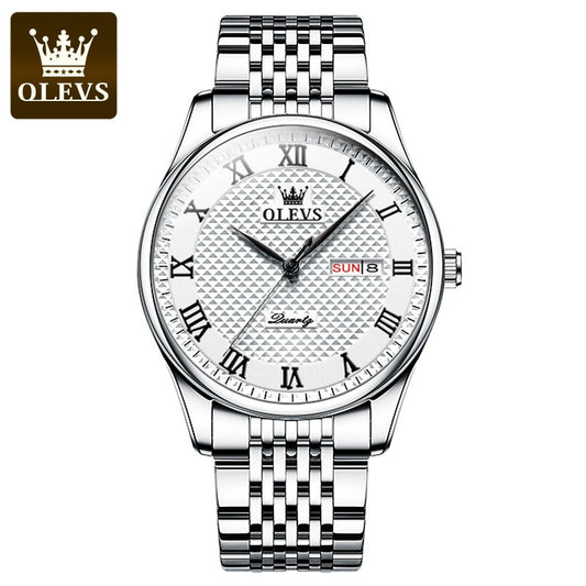 Brand Cross-Trade Business Quartz Watch Men Watch Men's Watch Stainless Steel Steel Belt Calendar Homebred Wristwatch